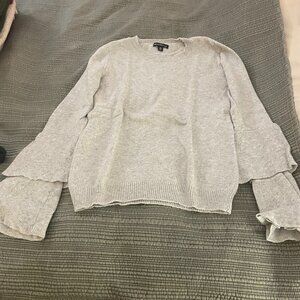 Grey JCrew Tiered Sleeved Sweater